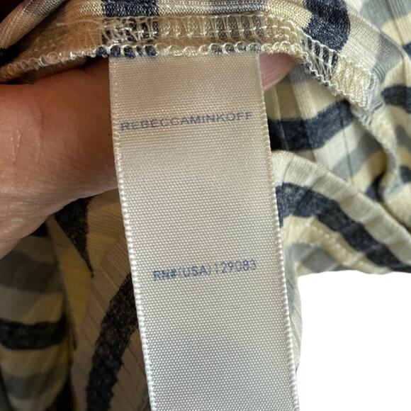 Rebecca Minkoff Stripe Mary Pullover Jersey Mini Dress with Tie Waist Small - Picture 7 of 9